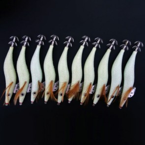 10x Glow in Dark White color Squid JIgs  Squid Egi Shrimp jigs